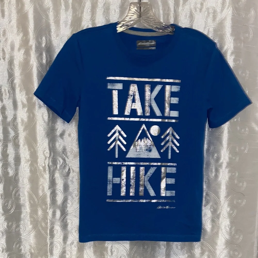 Eddie Bauer'Take a Hike' Design Shirt Youth Size Medium (10/12) 🔥 C2